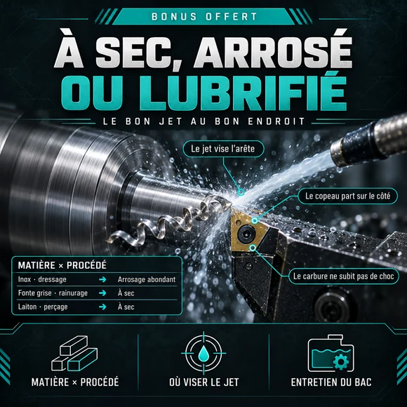 Bonus 6, À sec, arrosé ou lubrifié
