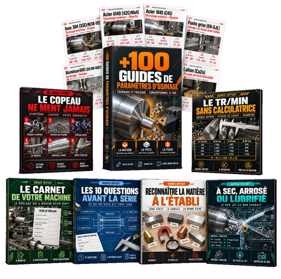 +100 Guides de Paramètres d’Usinage, le matériel complet